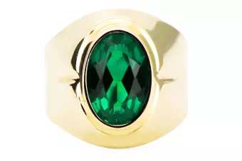 Pierścionek Vintage unikatowe Szmaragd 14k żółte złoto vrc296y